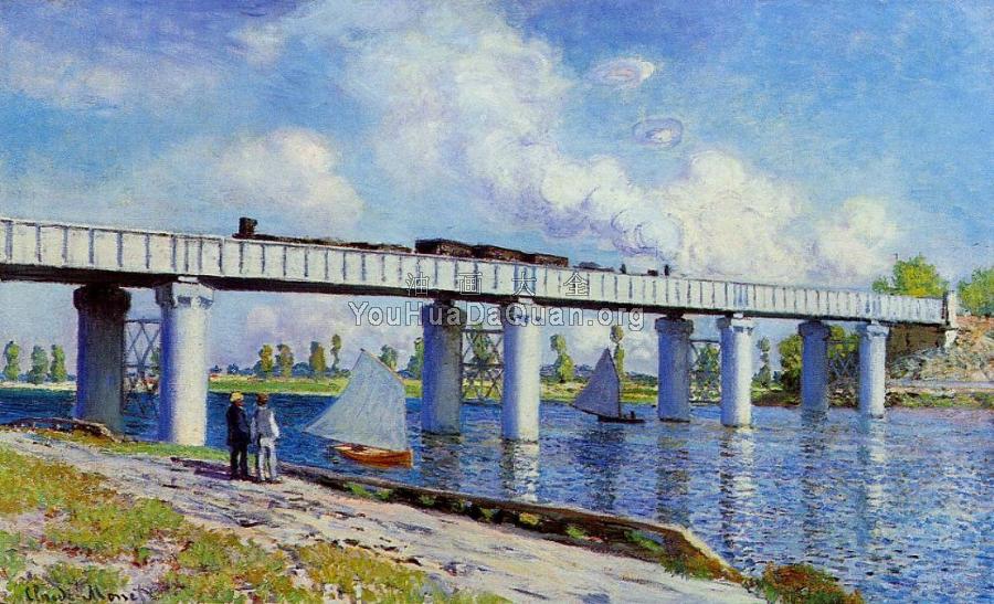 The Railroad Bridge at Argenteuil - 克劳德·莫奈